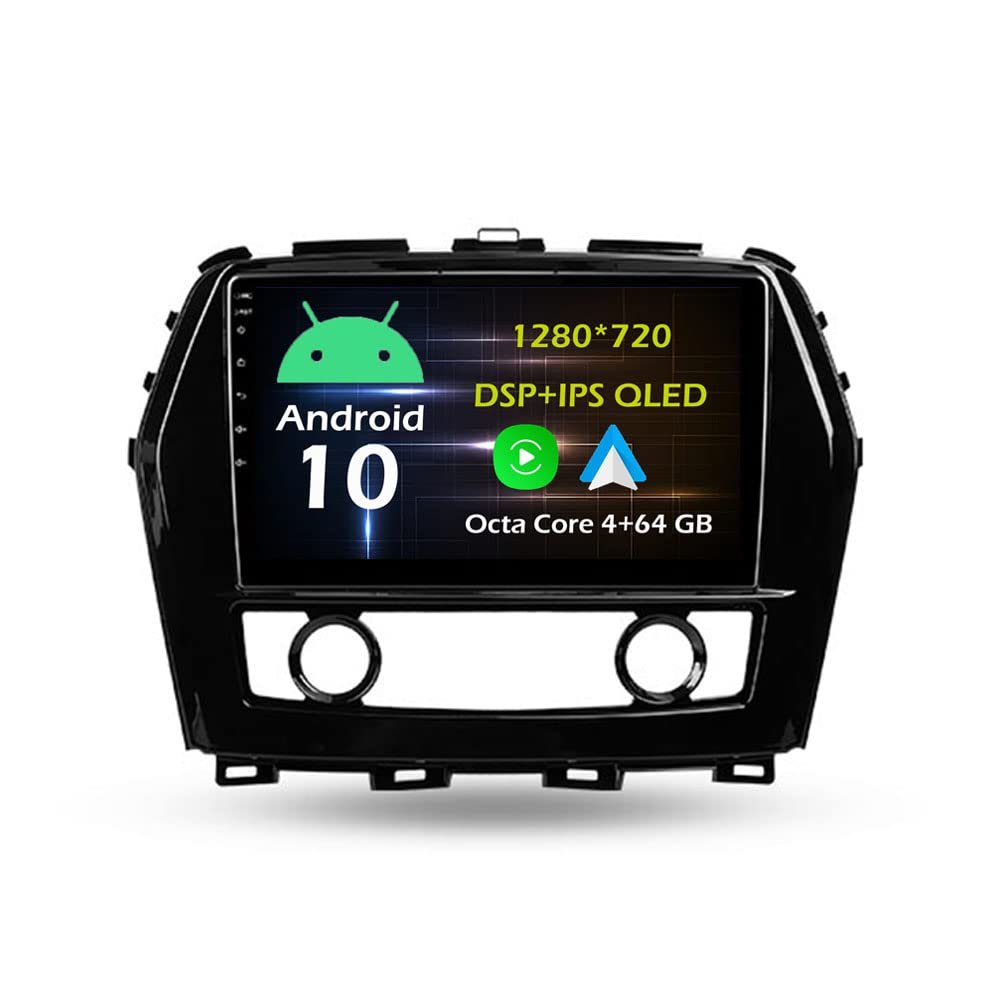 10.1'' 4+64GB Android 10 in Dash Car Stereo Radio Fit for Nissan Maxima A36 2015 16 17 18 19 20 GPS Navigation Head Unit Carplay Android Auto DSP 4G WIFI Bluetooth