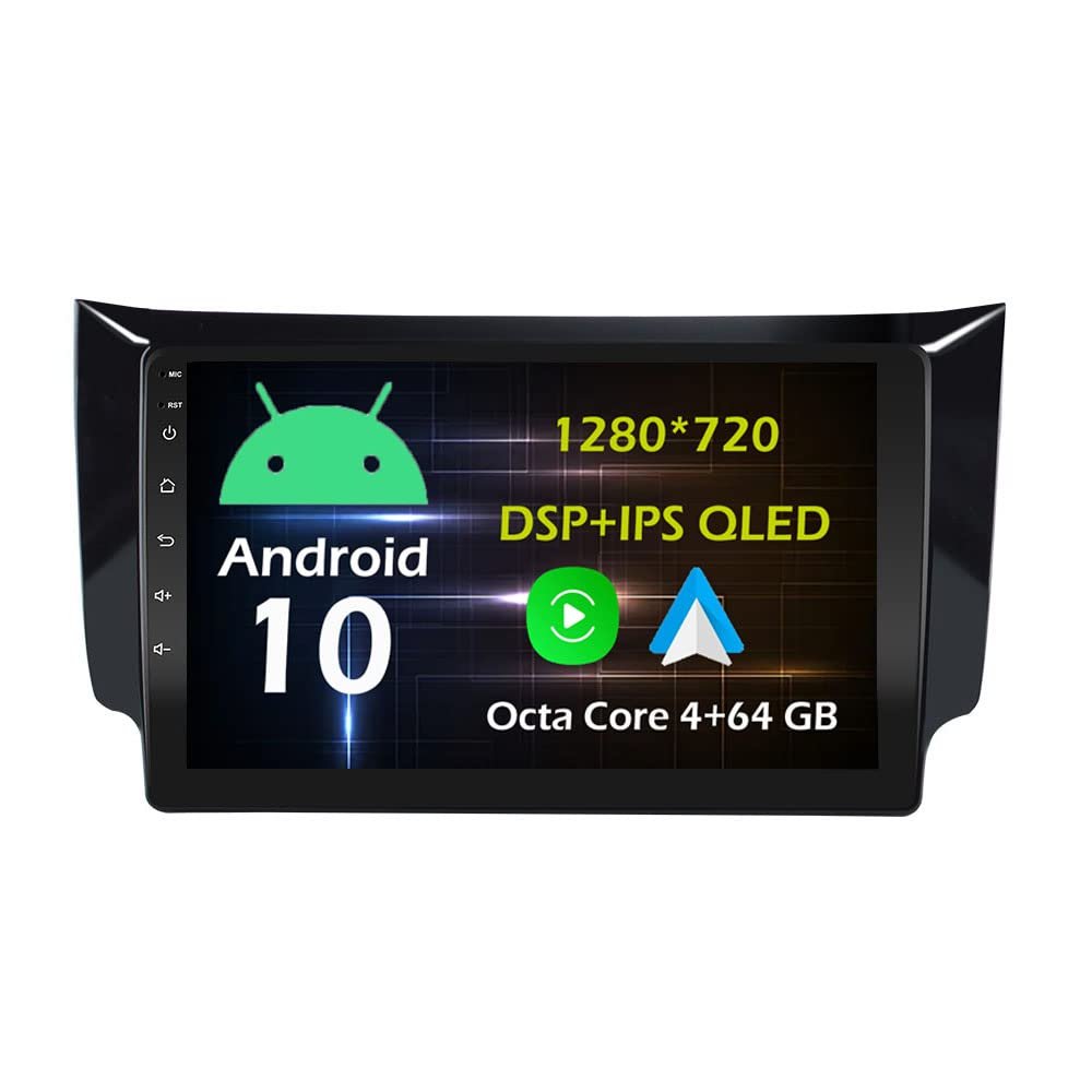 10.1'' 4+64GB Android 10 in Dash Car Stereo Radio Fit for Nissan Sentra B17 2012 13 14 15 16 17 GPS Navigation Head Unit Carplay Android Auto DSP 4G WIFI Bluetooth