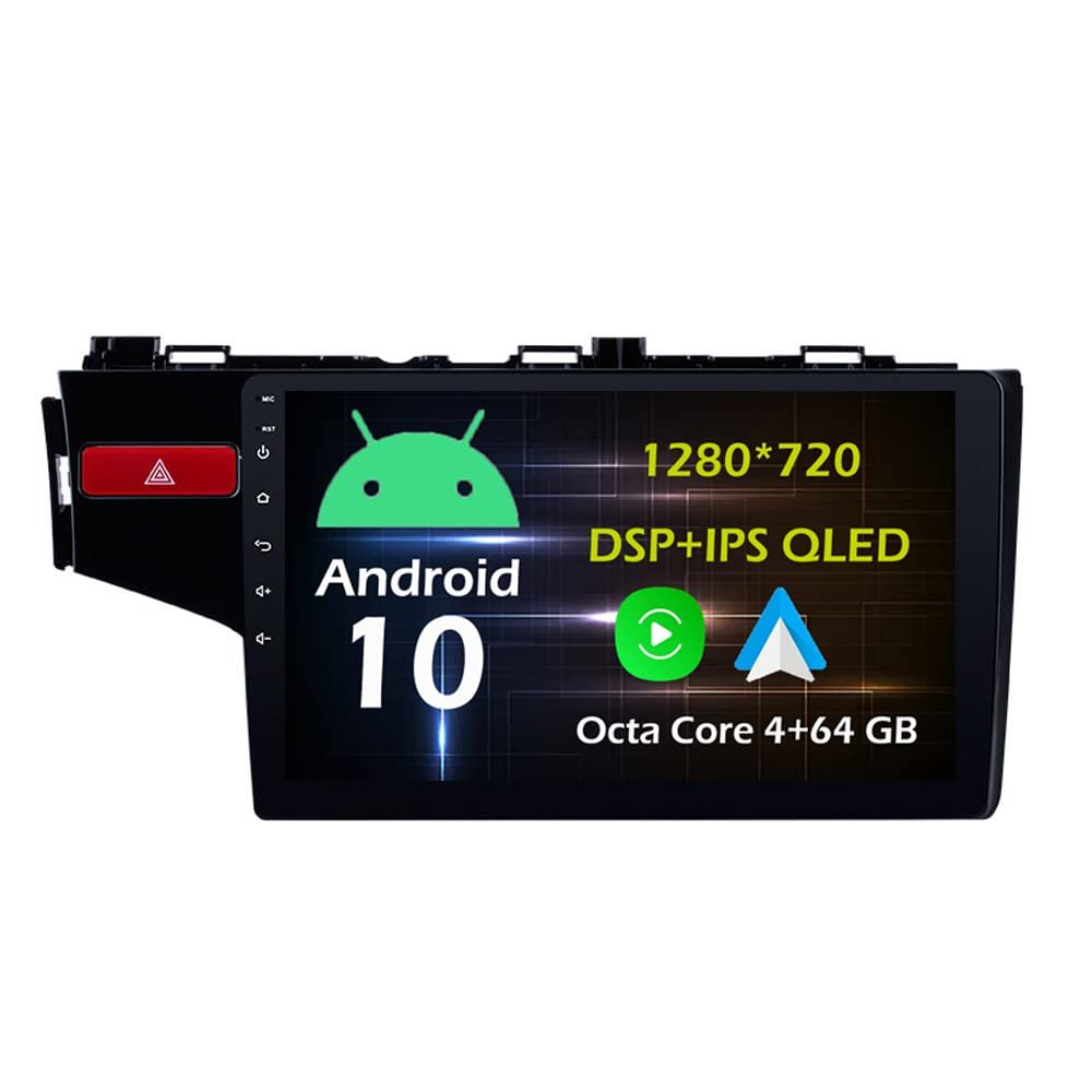 10.1'' 4+64GB Android 10 in Dash Car Stereo Radio Fit for 2014 2015 HONDA JAZZ/FIT (LHD) GPS Navigation Head Unit Carplay Android Auto DSP 4G WIFI Bluetooth