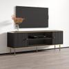 Meble Furniture Camelia TV Stand - Rectangular Shape Mid-Century TV Stand with Storage Drawers - Media Entertainment Center Console Table for TV Up to 70" - Black view 2