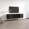 Meble Furniture Camelia TV Stand - Rectangular Shape Mid-Century TV Stand with Storage Drawers - Media Entertainment Center Console Table for TV Up to 70" - Black view 3