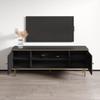 Meble Furniture Camelia TV Stand - Rectangular Shape Mid-Century TV Stand with Storage Drawers - Media Entertainment Center Console Table for TV Up to 70" - Black view 4