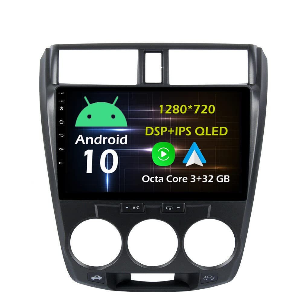 10.1'' 3+32GB Android 10 in Dash Car Stereo Radio Fit for Honda CITY 2011 12 13 14 15 16 GPS Navigation Head Unit Carplay Android Auto DSP 4G WIFI Bluetooth