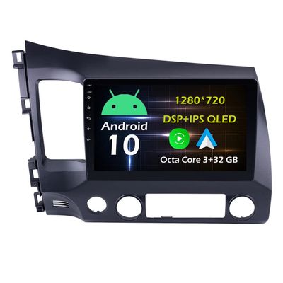 10.1'' 3+32GB Android 10 in Dash Car Stereo Radio Fit for 2006 07 08 09 10 11 Honda Civic (LHD) GPS Navigation Head Unit Carplay Android Auto DSP 4G WIFI Bluetooth