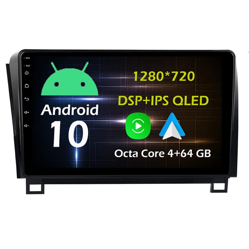 10.1'' 4+64GB Android 10 in Dash Car Stereo Radio Fit for Toyota Tundra 2007-2013 Sequoia 2008-2018 Head Unit GPS Navigation Carplay Android Auto DSP 4G WIFI Bluetooth