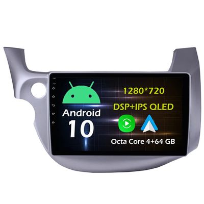 10.1'' 4+64GB Android 10 in Dash Car Stereo Radio Fit for Honda Fit 2007 08 09 10 11 12 13 GPS Navigation Head Unit Carplay Android Auto DSP 4G WIFI Bluetooth
