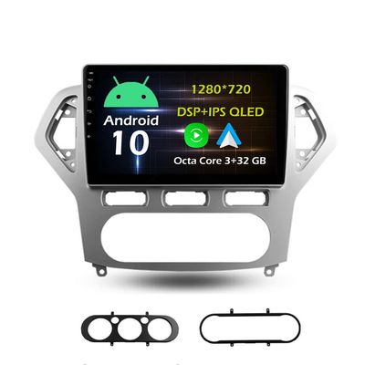 10.1'' 3+32GB Android 10 in Dash Car Stereo Radio Fit for Ford Mondeo 4 2006 07 08 09 10 GPS Navigation Head Unit Carplay Android Auto DSP 4G WIFI Bluetooth