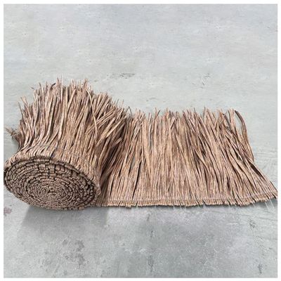NAKAN Artificial Thatch Roofing Panel for Tiki Hut Bar, Synthetic Palapa Thatch Roof Runner Roll Duck Blind Grass for Umbrella Cover Tropical Decoration(Size:0.5x1m/19x39in,Color:Brown)