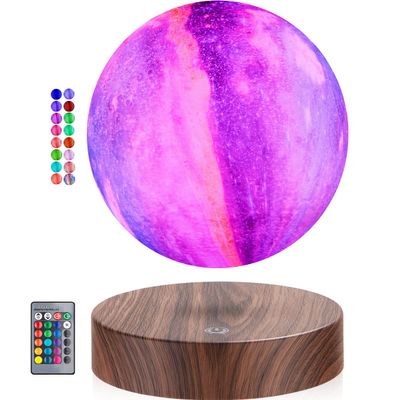 Floating Moon Lamp, Magnetic Levitation Spinning 3D Printing Moon Light Levitating Galaxy Lamps Globe with 16 Colors Modes LED Moon Night Lights, Room Decor, Creative Gift for Kids Friends