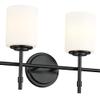Kichler Ali 4 Light Bathroom Vanity Light in Black with Satin Etched Glass Shades for use in Bathrooms and Powder Rooms, 52143BK view 3