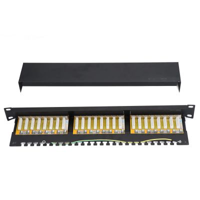 FTVOGUE 24 Port Patch Panel Shielded Type Network Cable Patch Panel with Removable Interchangeable Jacks UL Listed Rackmount or Wall Mount, Terminals