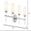 Kichler Ali 4 Light Bathroom Vanity Light in Polished Nickel with Satin Etched Glass Shades for use in Bathrooms and Powder Rooms, 52143PN view 4