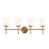 Kichler Ali 4 Light Bathroom Vanity Light in Brushed Natural Brass with Satin Etched Glass Shades for use in Bathrooms and Powder Rooms, 52143BNB view 2