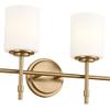 Kichler Ali 4 Light Bathroom Vanity Light in Brushed Natural Brass with Satin Etched Glass Shades for use in Bathrooms and Powder Rooms, 52143BNB view 3