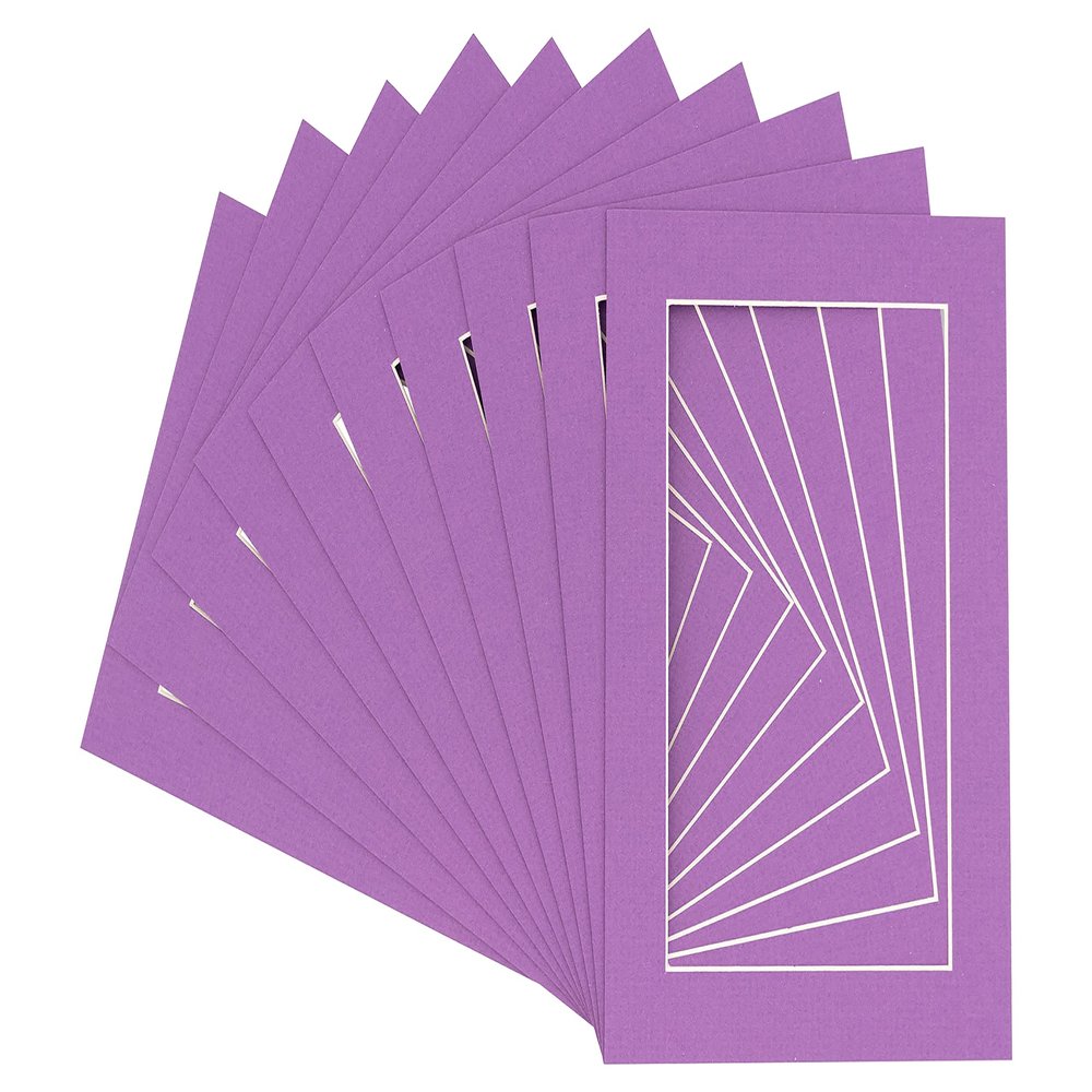 Poster Palooza Pack of TEN 22x30 Mats Bevel Cut for 19x27 Photos - Acid Free Dark Purple Precut Matboards For Pictures, Photos, Framing - 4-ply Thickness
