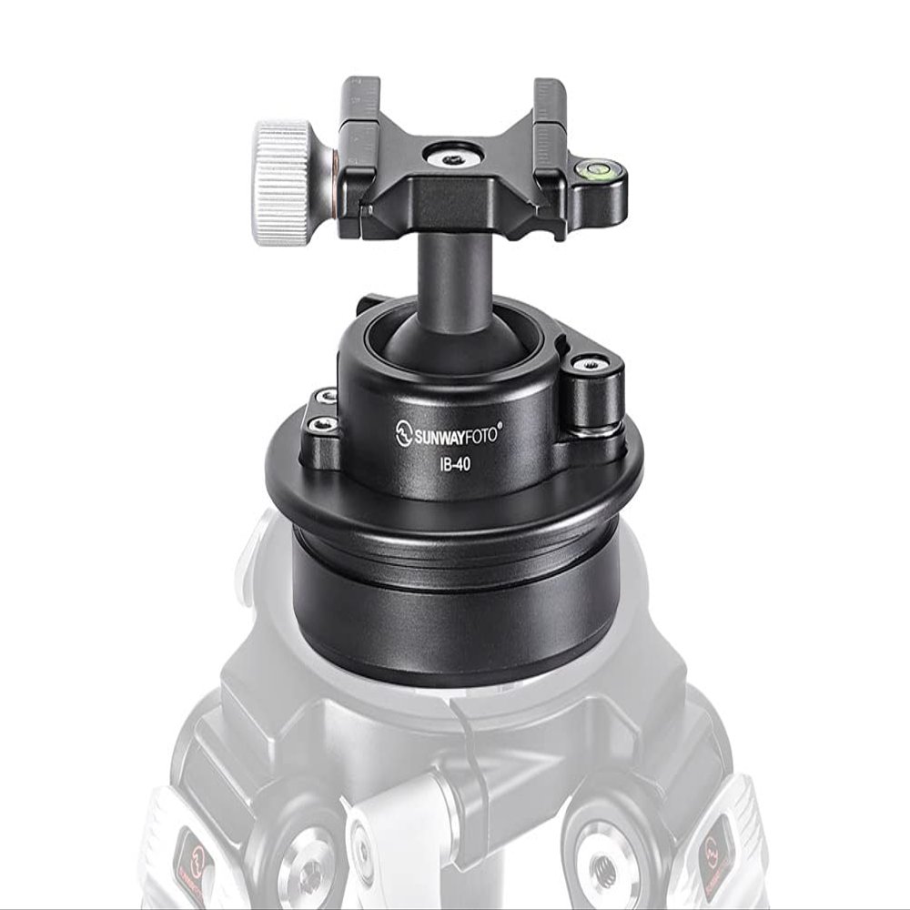 Sunwayfoto IB-40S Low Profile Systematic 40mm Ball Head for Tripod w Lever Lock & Arca/RRS Compatible Clamp