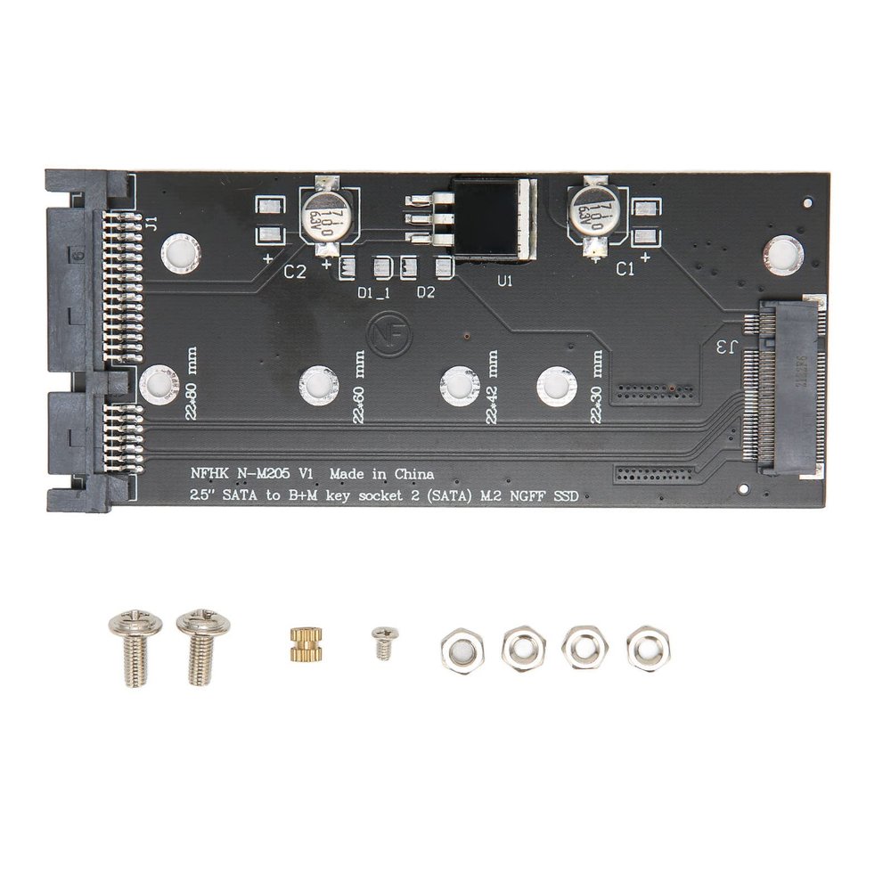 M.2 SSD to SATA Adapter Card, PCB M.2 to SATA Adapter Stable Performance, Practical Computer Hard Drive Adapter Plug and Play for Laptops, Desktops
