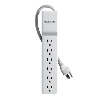Belkin 6-Outlet Surge Protector Power Strip, UL-listed w/ 6 AC Outlets & 10ft/3M Cord, Overload and Overvoltage Protection for Personal Electronics, Small Appliances, & More - 720 Joules of Protection