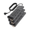Belkin Power Strip Surge Protector - 12 AC Multiple Outlets & 8 ft Long Flat Plug Heavy Duty Extension Cord for Home, Office, Travel, Computer, Laptop & Phone Charging Brick (3,940 Joules), Pack of 3 view 1