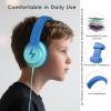 Candy Bila Kids Headphones, Wired Headphones for Kids with Microphone, 85/94dB Volume Limiter Headphone for Girls Boys, Foldable Headphone for Online Study, Gradient Blue view 3