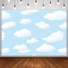 SENDY 7x5ft Blue Sky and White Cloud Backdrop Birthday Party Decorations Supplies for Kid World Travel Airplane Aviator Boy Baby Shower Photography Background Banner for Cake Table Photo Shoot Props view 1