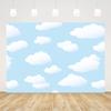SENDY 7x5ft Blue Sky and White Cloud Backdrop Birthday Party Decorations Supplies for Kid World Travel Airplane Aviator Boy Baby Shower Photography Background Banner for Cake Table Photo Shoot Props view 2
