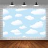 SENDY 7x5ft Blue Sky and White Cloud Backdrop Birthday Party Decorations Supplies for Kid World Travel Airplane Aviator Boy Baby Shower Photography Background Banner for Cake Table Photo Shoot Props view 3