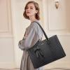 LOVEVOOK Laptop Tote Bag for Women 15.6 Inch Waterproof PU Leather Computer Bags for Business Office Work Briefcase view 2