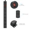 Metal Wall Mount Power Strip, Mountable Power Outlet with 6 AC Outlets, Aluminum Alloy Mount Power Socket with Switch, 15 FT SJT 3/C 14AWG Power Cord, 15A 125V 1875W (6AC) Black view 3