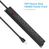 Metal Wall Mount Power Strip, Mountable Power Outlet with 6 AC Outlets, Aluminum Alloy Mount Power Socket with Switch, 15 FT SJT 3/C 14AWG Power Cord, 15A 125V 1875W (6AC) Black view 4