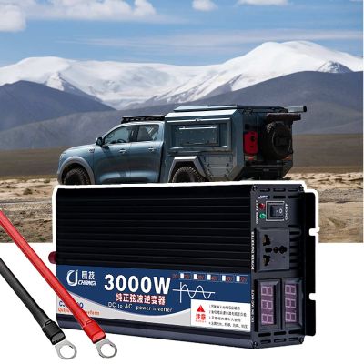 JINTAOMA Power Inverter Pure Sine Wave 12V DC to 110V 120V Dual AC Outlets and USB Port for RV Car Solar System Emergency,3000W-24Vto220V