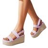 ZBYY Women's Wedge Platform Espadrilles Sandals Open Toe Buckle Ankle Strap Bohemian Wedge Summer Beach Casual Sandals view 1