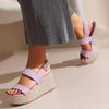 ZBYY Women's Wedge Platform Espadrilles Sandals Open Toe Buckle Ankle Strap Bohemian Wedge Summer Beach Casual Sandals view 2