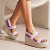 ZBYY Women's Wedge Platform Espadrilles Sandals Open Toe Buckle Ankle Strap Bohemian Wedge Summer Beach Casual Sandals view 4