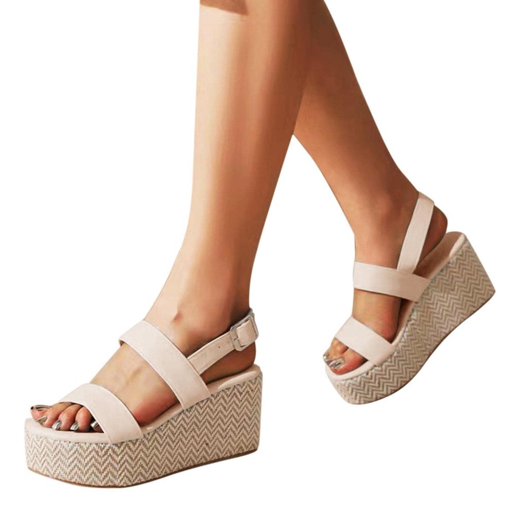 ZBYY Women's Wedge Platform Espadrilles Sandals Open Toe Buckle Ankle Strap Bohemian Wedge Summer Beach Casual Sandals