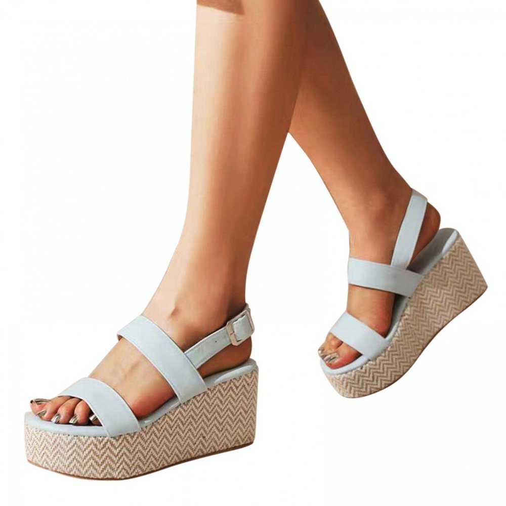 ZBYY Women's Wedge Platform Espadrilles Sandals Open Toe Buckle Ankle Strap Bohemian Wedge Summer Beach Casual Sandals