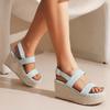 ZBYY Women's Wedge Platform Espadrilles Sandals Open Toe Buckle Ankle Strap Bohemian Wedge Summer Beach Casual Sandals view 2