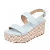 ZBYY Women's Wedge Platform Espadrilles Sandals Open Toe Buckle Ankle Strap Bohemian Wedge Summer Beach Casual Sandals view 4