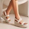 ZBYY Women's Wedge Platform Espadrilles Sandals Open Toe Buckle Ankle Strap Bohemian Wedge Summer Beach Casual Sandals view 3