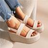 ZBYY Women's Wedge Platform Espadrilles Sandals Open Toe Buckle Ankle Strap Bohemian Wedge Summer Beach Casual Sandals view 4