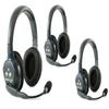 Eartec UL3D Ultralite Full Duplex Wireless Headset Communication for 3 Users - 3 Dual Ear Headsets with Three (3) Additional Batteries and SolidSignal Cleaning Wipes Bundle view 2