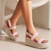 ZBYY Women's Wedge Platform Espadrilles Sandals Open Toe Buckle Ankle Strap Bohemian Wedge Summer Beach Casual Sandals view 3