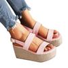 ZBYY Women's Wedge Platform Espadrilles Sandals Open Toe Buckle Ankle Strap Bohemian Wedge Summer Beach Casual Sandals view 4