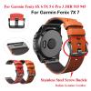 CZKE 22mm Italian Cowhide Watchbands for Garmin Quickfit Watch Band (Color : Brown, Size : Fenix 7X) view 2