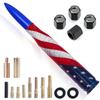 Car Truck Antenna with Valve Stem Caps - American Flag Design 5.5 Inch for GMC Chevy Silverado Dodge RAM 1500 2500 3500 Ford F150 F250 F350 Truck Accessories - Stubby Antenna Replacement (Blue) view 1