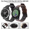 SKM 20 22 26mm New Smart Leather Quick Release Strap for Garmin Fenix 6 6S 6X Pro 5S 5 5X Plus 3 HR S62 935 Tactix Delta Wristband (Color : Dark Brown, Size : 20mm Fenix 5S 5SPlus) view 2