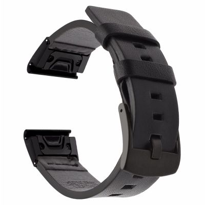 SKM 26 22 20MM Sport Leather Watch Strap Band Quick Release Bracelet for Garmin Fenix 6X 6 6S Pro 5X 5 5S Plus 3HR 935 945 Wristband (Color : Black, Size : 20mm Fenix 6S 6SPro)