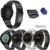 CZKE For Garmin Quickfit Watch Band 26 MM Stainless Steel Watchbands (Color : Preto, Size : Black Black Clasp) view 2