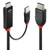 LINDY 2m HDMI to DisplayPort Cable view 1