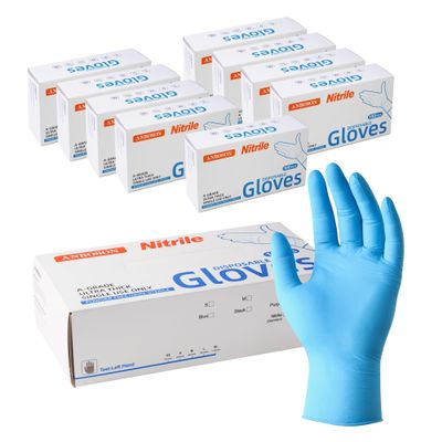 ANBOSON Nitrile Exam Gloves 6mil  Latex-Free, Powder-Free, Textured for Cleaning and Food Handling(Blue of 1000, Medium)